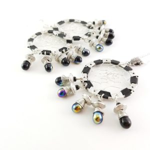 10 PERLES MÉTAL granitées stardust 8MM ARGENTE FONCE ou CLAIR 2 choix